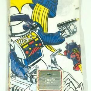 Vintage 80s Robo Force Cartoon Paper Table Cover Maxx Steele Birthday Party USA